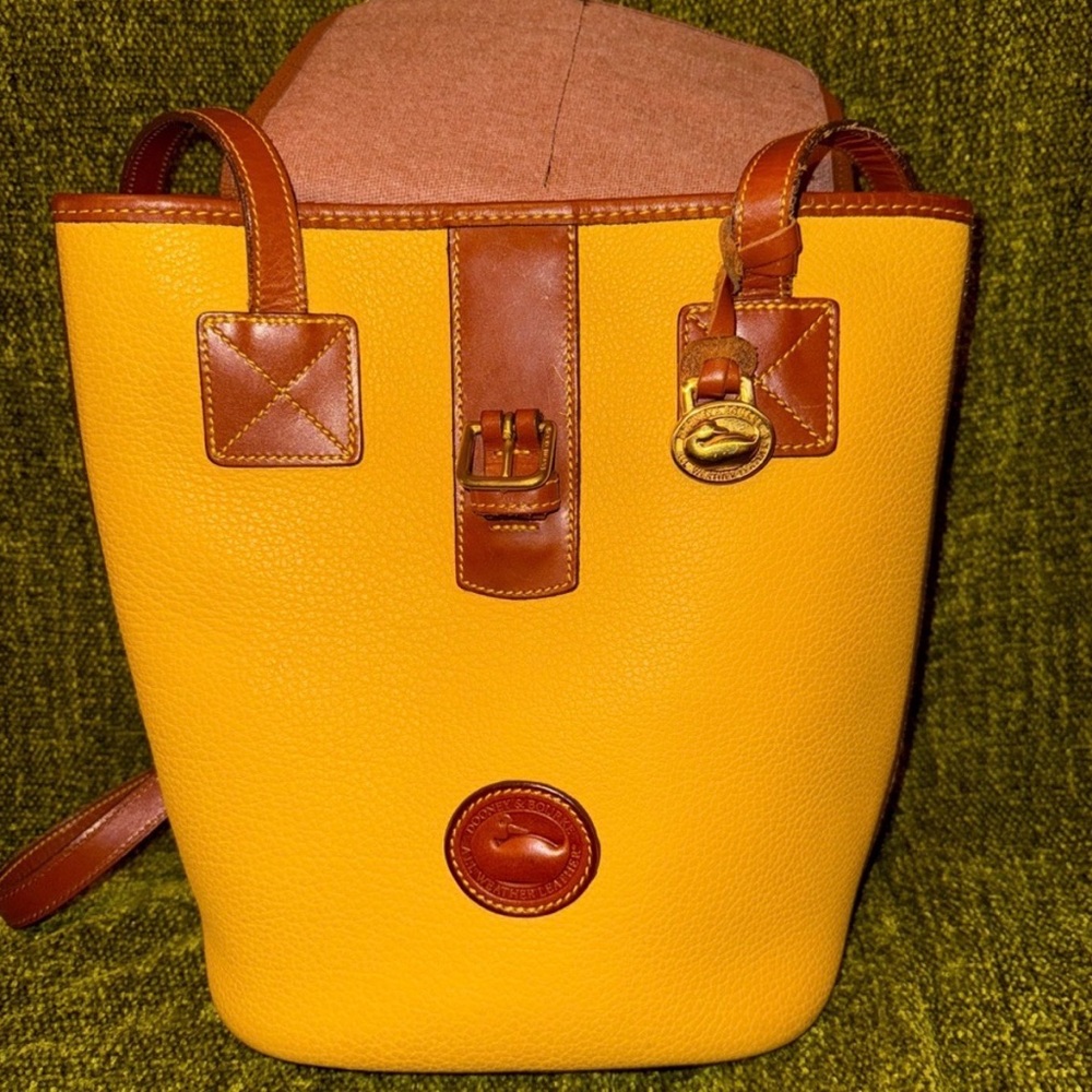 Vintage Dooney & Bourke Yellow Tote/Bucket Bag